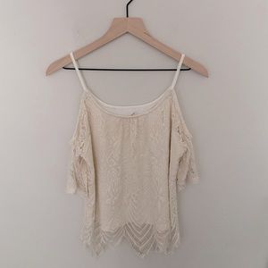 Alya Size M Cold Shoulder Lace Top